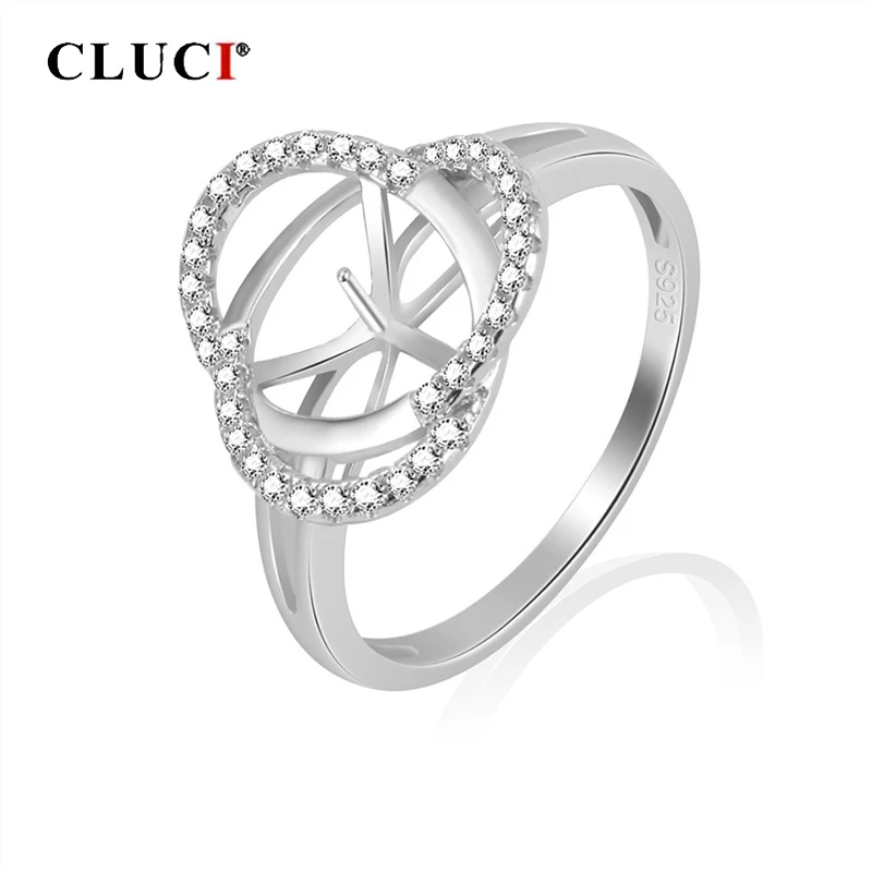 

Женское кольцо CLUCI с искусственным жемчугом разных размеров, серебряное кольцо с цветком из циркония 925, женские золотые кольца, SR1056SB