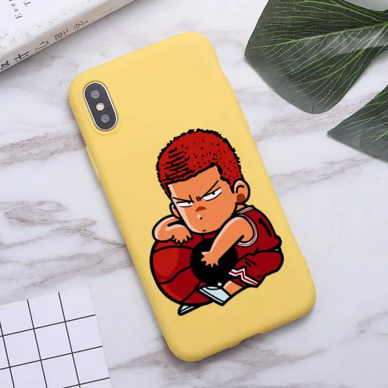 

Slam dunk anime manga basketball anime Phone Case Candy Color for iPhone 6 7 8 11 12 s mini pro X XS XR MAX Plus