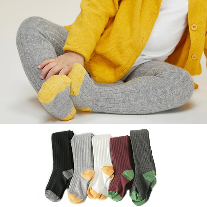 Новорожденный ребенок Гольфы для девочек Хлопковые детские колготки чулки яркие