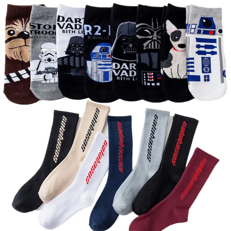 Носки с принтом Star Wars для мужчин и женщин хлопковые носки забавными рисунками