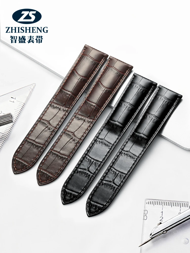 

YOOFA Watch Band For substitute watch with male female real belt accessories Butterfly buckle Cartier tank Omega Longines Tissot