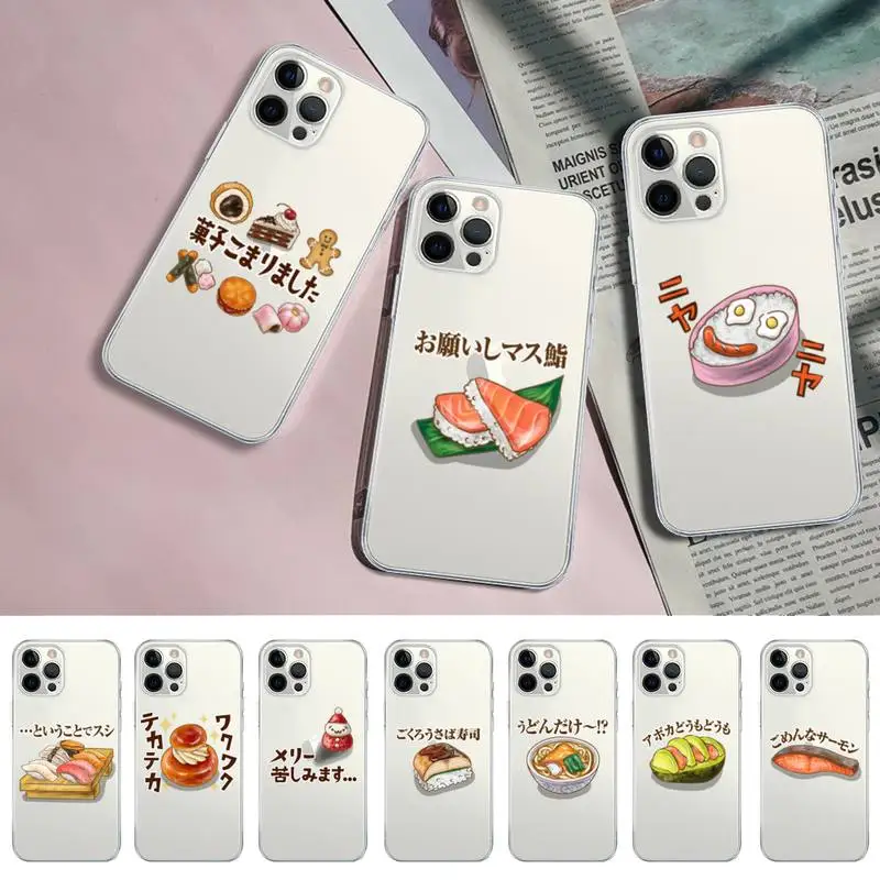 

Japanese cuisine Sushi food Phone Case for iPhone 11 12 13 mini pro XS MAX 8 7 6 6S Plus X 5S SE 2020 XR case