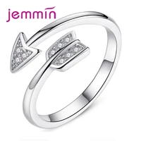 trendy style 925 sterling silver adjustable open ring for women girls daily decoration party simple arrow rings jewerlry