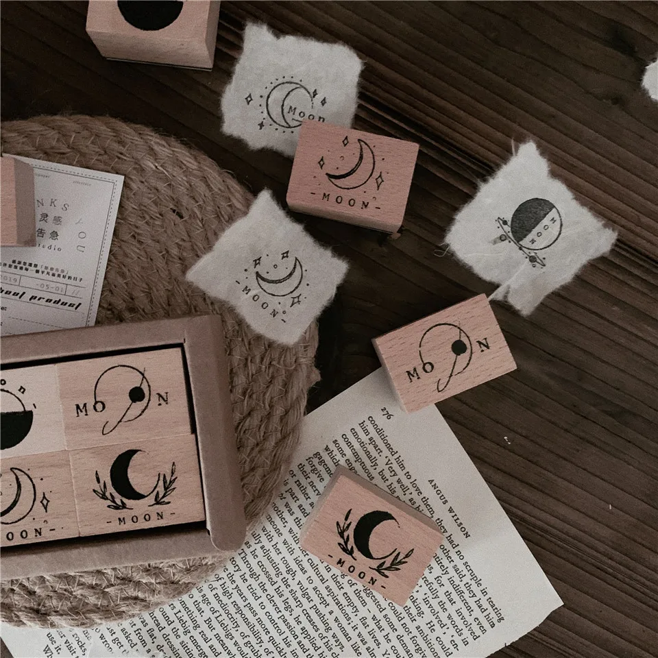 Ретро Луна планеты Новое поступление 2019 деревянные наборы штампов печать для DIY