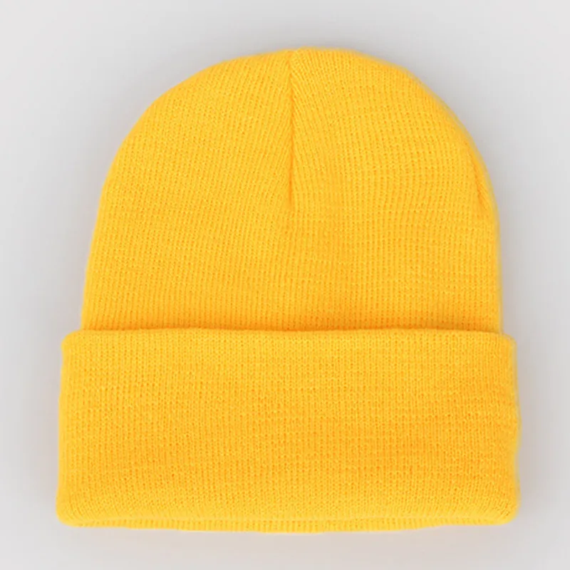 Женские Простые зимние облегающие шапки теплые вязаные для женщин и мужчин