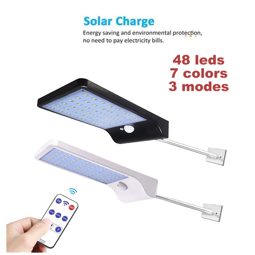 Новейший уличный светильник на солнечной энергии 48LED PIR датчик движения лампы