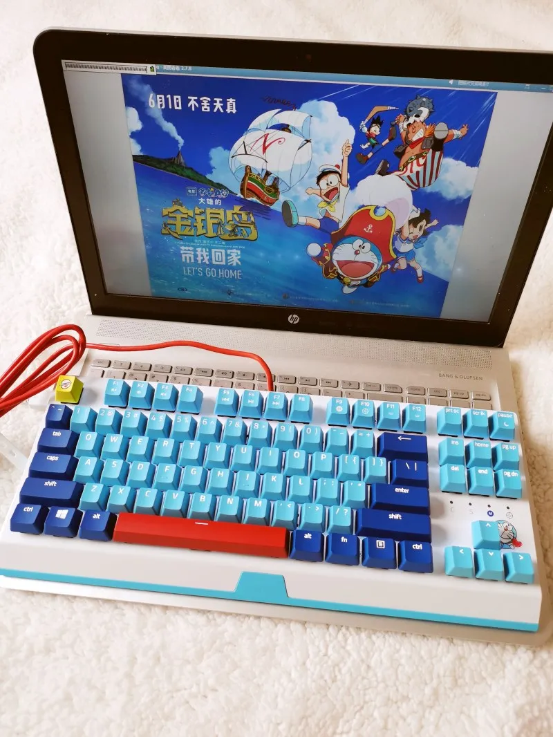 Original Razer Doraemon 50th Anniversary Limited edition gaming Keyboard game office wired backlight mechanical keyboard