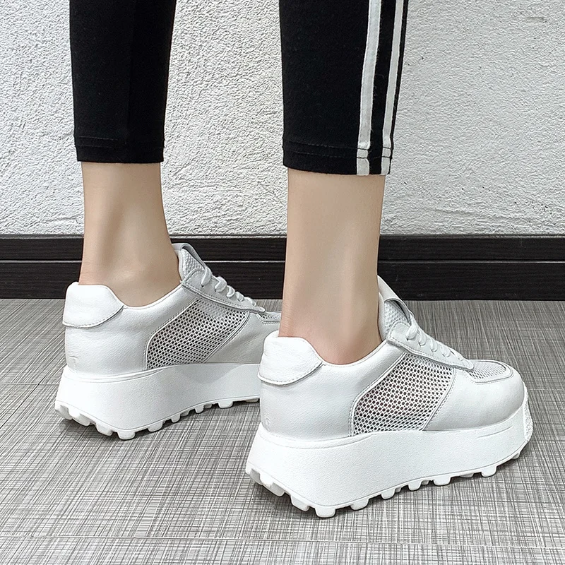 

Mesh Platform Sneakers Women Casual Vulcanized Shoes Fashion 2021 Summer Thick Bottom Basket Femme Chunky Sneakers Woman