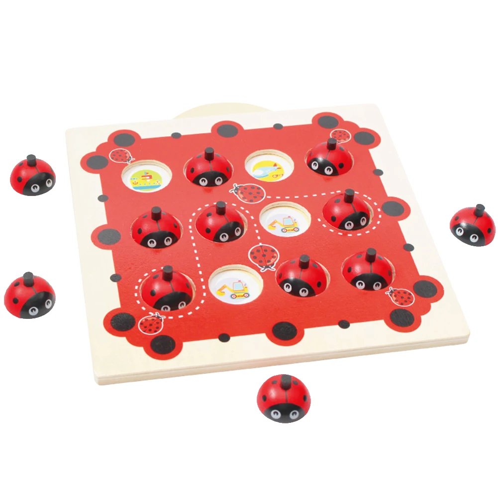 

Training Wooden Cartoon Design Educational Color Cognitive Board Game Fun Party Memory Chess Family Child Interaction Kids Toy