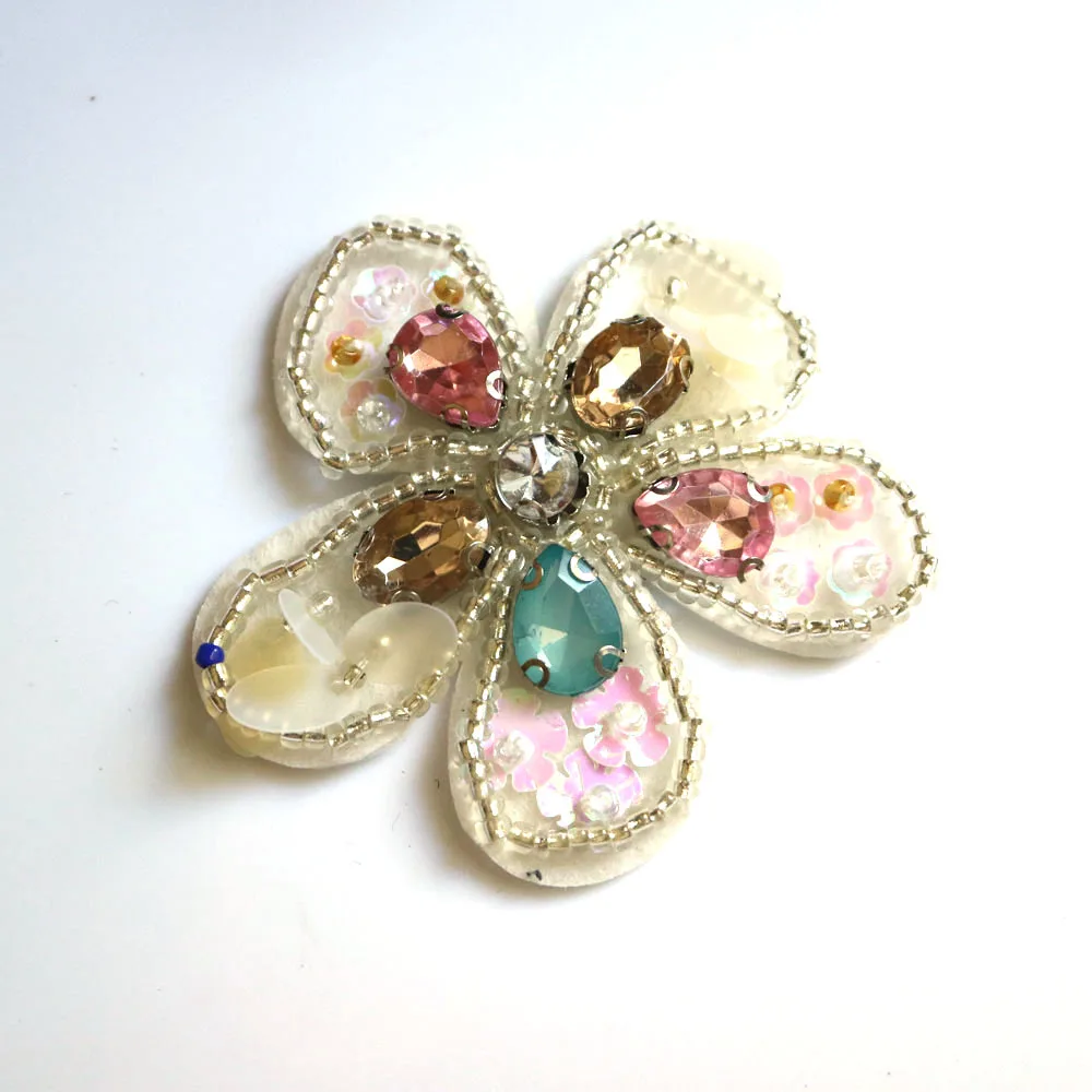 Модные DIY цветочные Вышитые нашивки для одежды вышивка пайетками пришитые Патчи