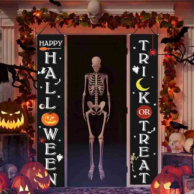 2 шт. на Хэллоуин с надписью Trick OR Treat двери изображением куплета фестиваль тыквы