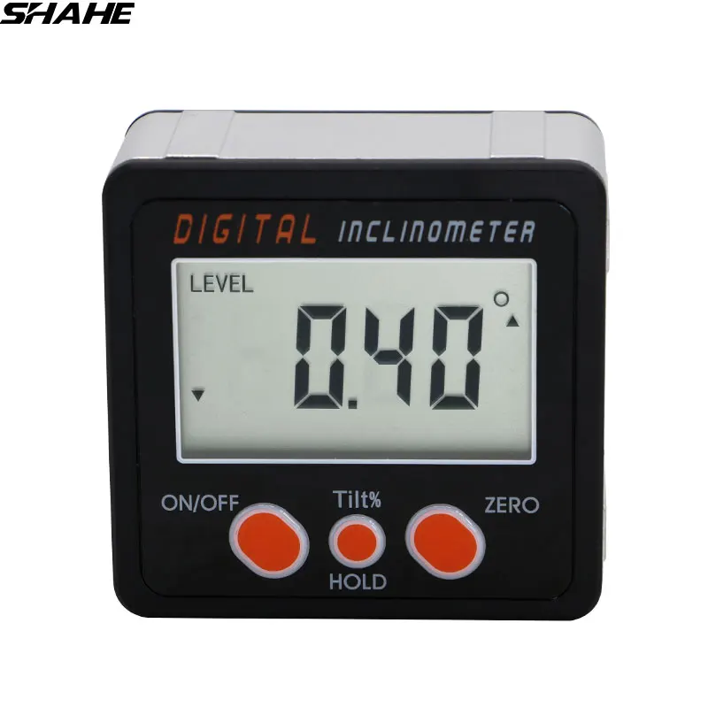 

New Aluminum enclose Electronic Protractor Inclinometer Bevel Box Angle Level Magnet Inside digital inclinometer angle