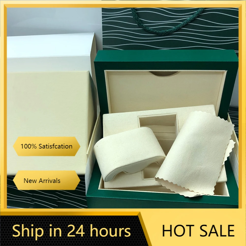 

Rolexables 1:1 Best Quality Green Watch Original Box Papers Card Purse Gift Boxes Handbag for 116660 116710 116520 116613 118239