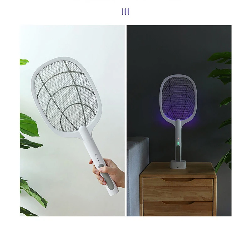 

3000V Electric Mosquito Killer With UV Lamp Cordless USB Charging Bug Zapper Summer Fly Swatter Trap Home Pest Bug Insect Racket
