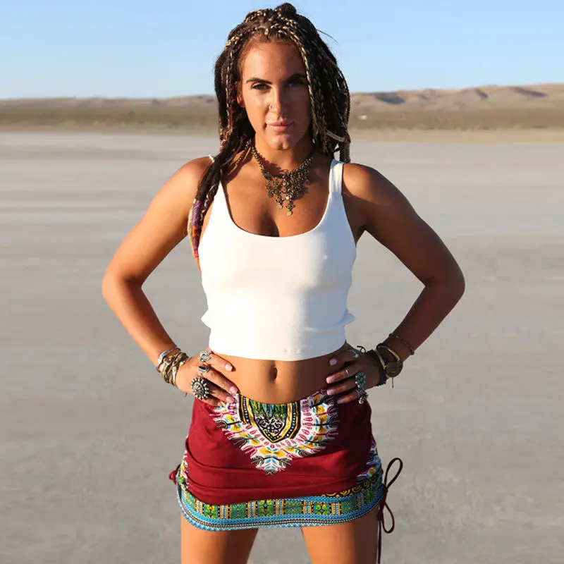 

Summer Hot Vintage Floral Mini Skirt Women Indie Folk High Waist A-Line Skirt