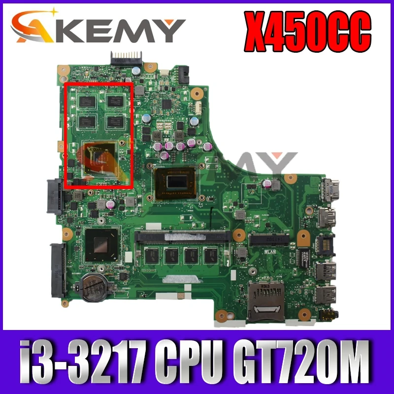 

Материнская плата X450CC i3-3217 CPU GT720M 2 Гб 4G RAM для ASUS X450 X450C X450CC, материнская плата ноутбука X450CC, системная плата, тест 100% ОК
