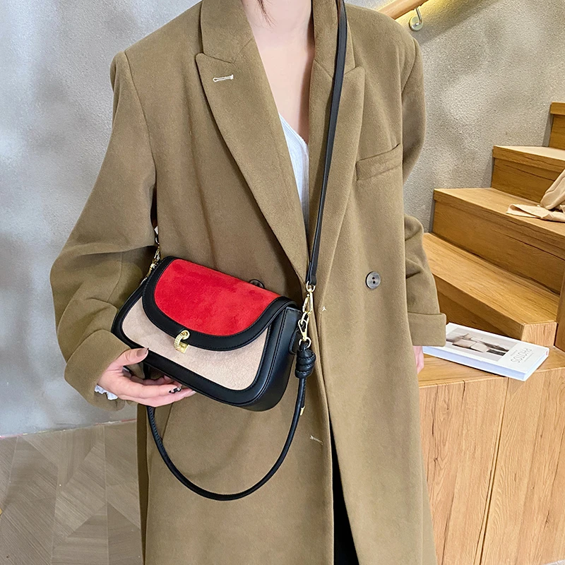 2022 зимние женские сумки-мессенджеры из искусственной кожи в стиле пэчворк