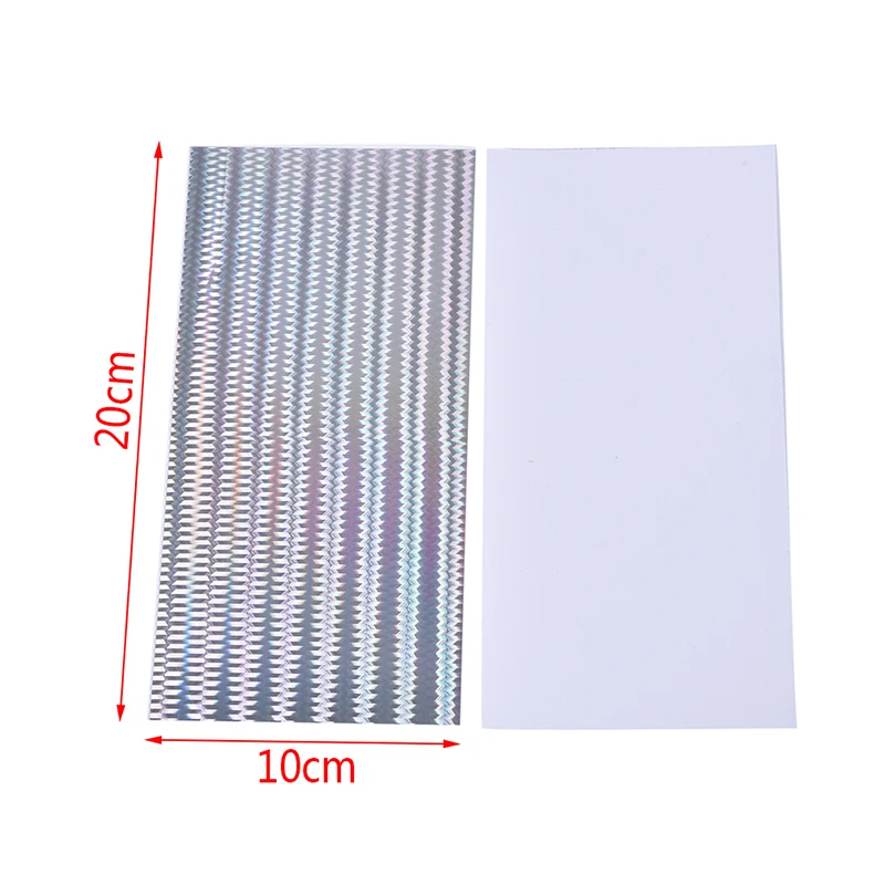

10pcs/lot Fishing Lure Stickers 20X10cm Waterproof Adhesive Sticker Fishing Lure Refit DIY Material Accessories Silver Laser