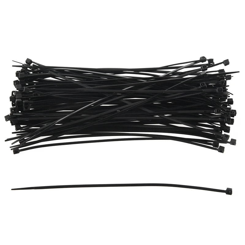100 Pcs 150 x 1.8mm Electrical Cable Tie Wrap Nylon Fastening Black | Строительство и ремонт