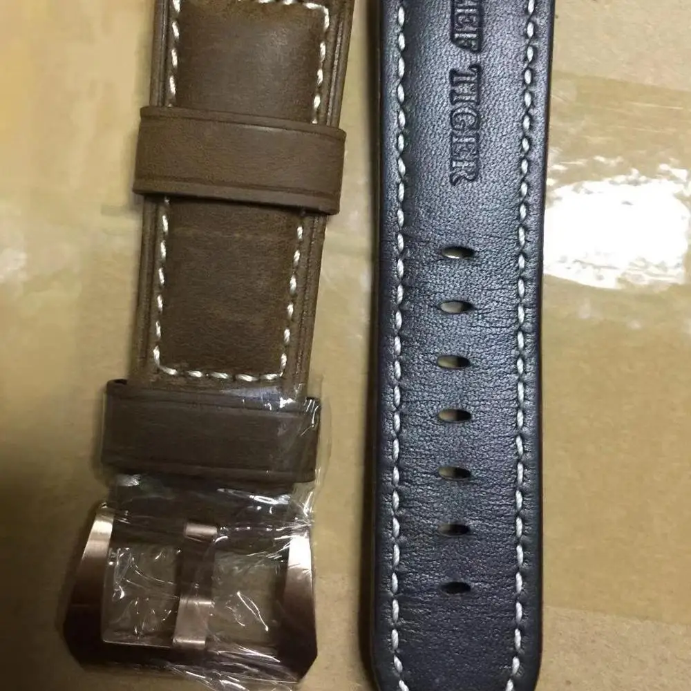 watchband Reef Tiger Aurora Serier RGA3503 мужские спортивные военные многофункциональные автоматические механические наручные часы с циферблатом-кожаный ремешок для часов - Цвет: watchband