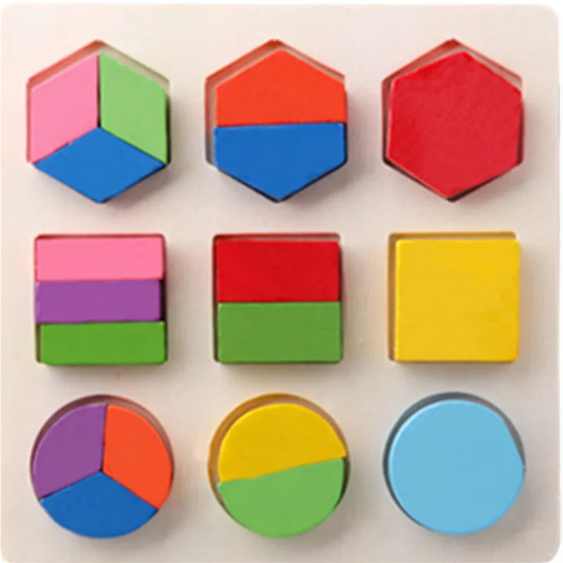 Классический обучения Образование Montessori деревянные Математические Игрушки, пазлы для детей учебного оборудования ресурсы в виде геометрических фигур подарки - Цвет: C