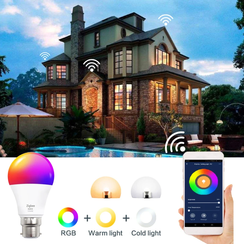 

TUYA Colour B22 LED Smart Light Bulb Changing Lamp Siri Voice Control Alexa Google Home Assistant APP Remote Magic RGBW
