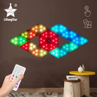 led honeycomb light remote control touch sensor rgb triangle night light dyi is suitable for game light bedroom party decoration