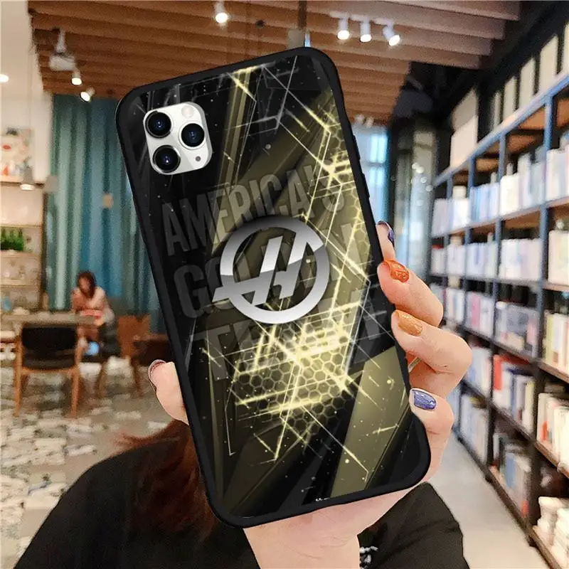 

F1 Team Haas logo Phone Case for iPhone 11 12 pro MINI XS MAX 8 7 6 6S Plus X 5S SE 2020 XR