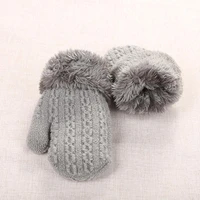 baby knitting warm soft gloves kids boy girl winter plush thick warm baby gloves cute thick full finger gloves for infant baby