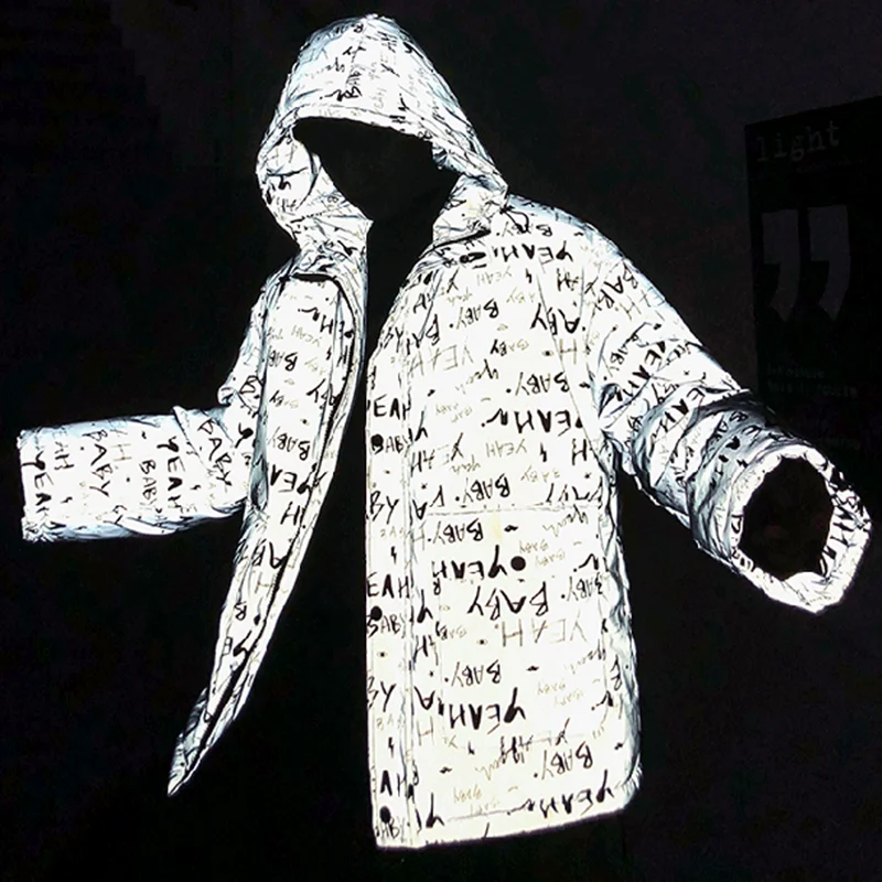 Светоотражающая куртка женская зимняя мягкая светящаяся повседневная толстая с