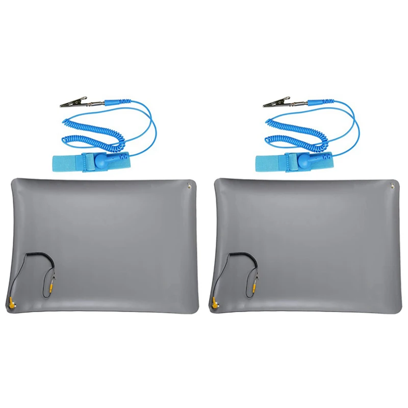 

2Set 700X500X2Mm Anti-Static Mat + Ground Wire + Esd Wrist, Used for Mobile Phone Computer Electronic Repair Work Mat