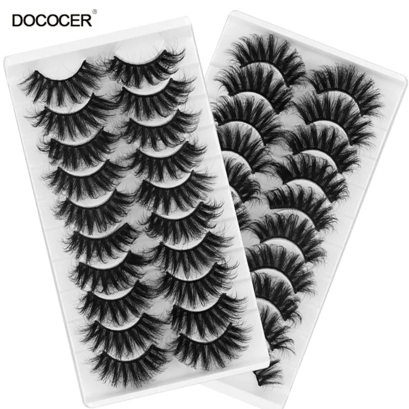 

DOCOCER Volume 6D Mink False Lashes Makeup Dramatic Fluffy 25mm Natural Long Eyelashes Messy Reusable Cruelty Free Eye Lashes Ex