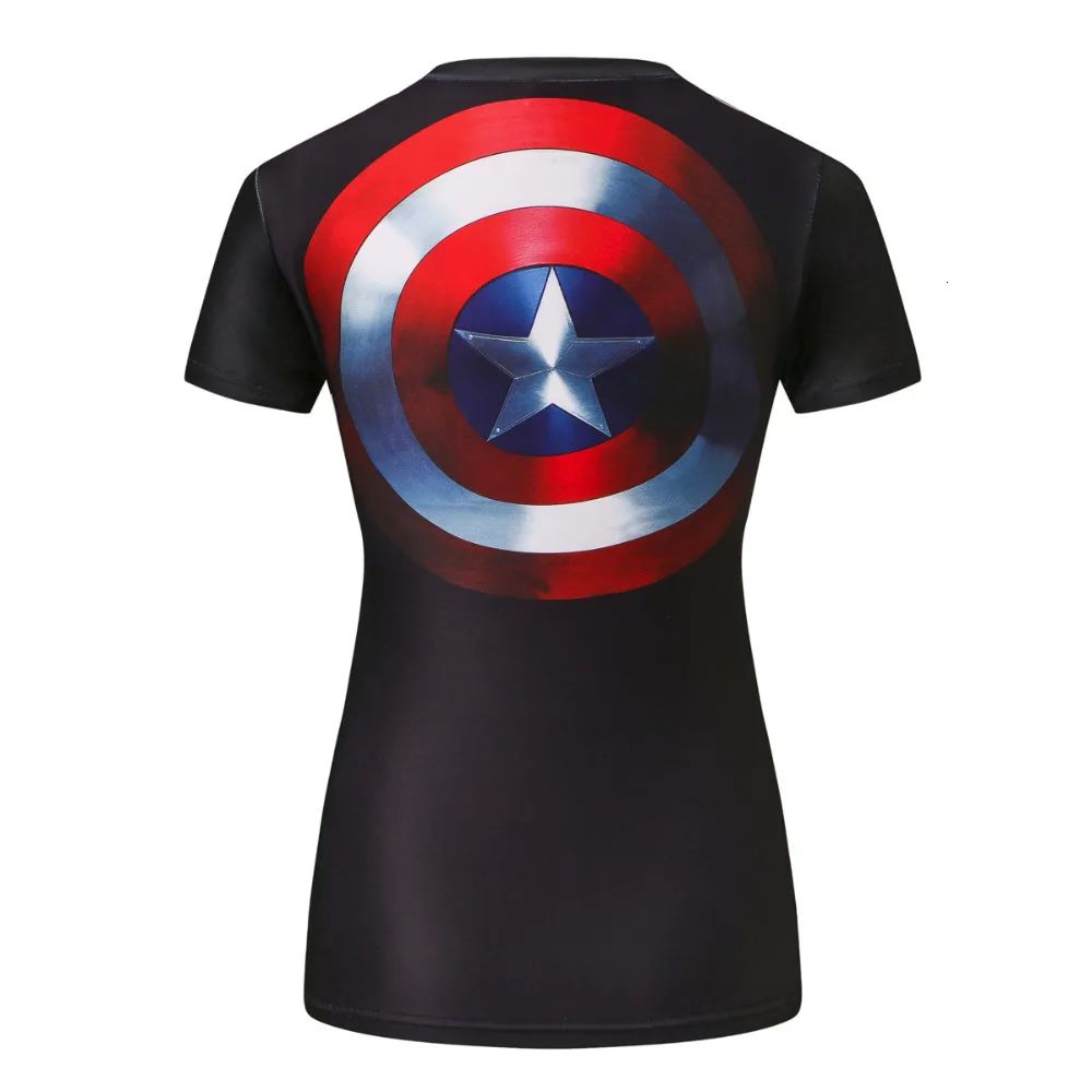 Женские компрессионные футболки с комиксами Marvel, Суперменом, Бэтменом/Wonder, компрессионная футболка, женские футболки для фитнеса
