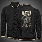 Мужская повседневная бейсбольная куртка, осенняя куртка-бомбер с принтом сзади, Мужская осенняя куртка на молнии с воротником-стойкой, европейский размер, не Азия