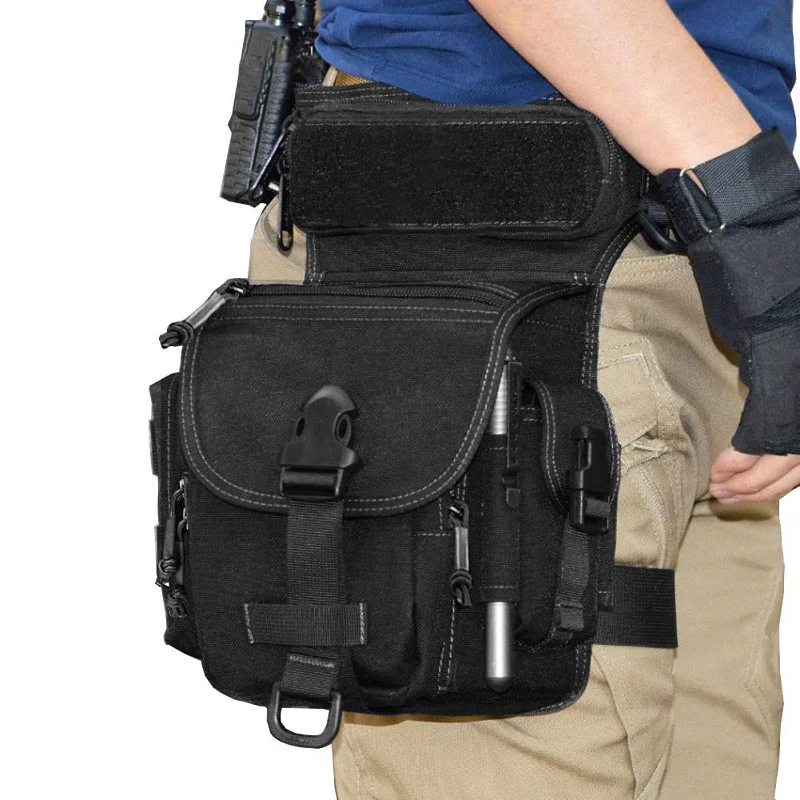 

Leg Bag Waist Drop Tactical Tools Thigh Pack Pouch 600D Waterproof Nylon Hiking Camping Bags Outdoor Activities Black