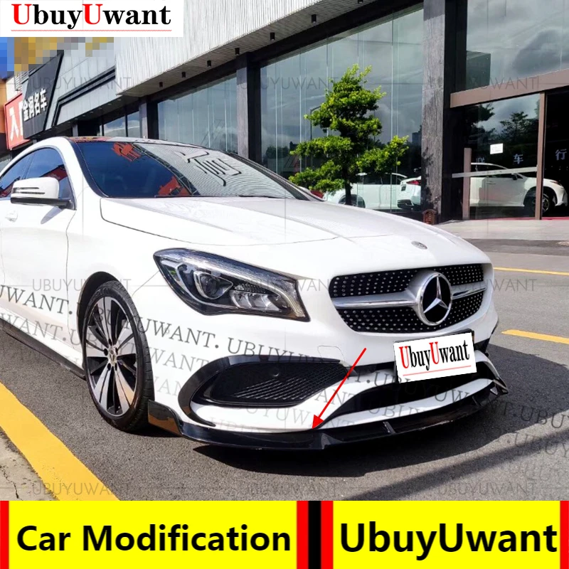 

For Benz CLA W117 CLA200 220 260 A Set Car Front Bumper Lip Body Kit Diffuser Deflector Spoiler Splitter Lip Guard 2013 - 2019