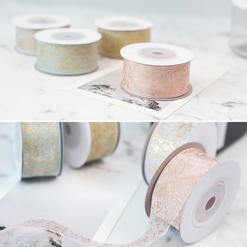 

2.5cm Ribbon Swirl Wired Sheers Glitter Ribbon DIY Handmade Headwear Materials HUG-Deals