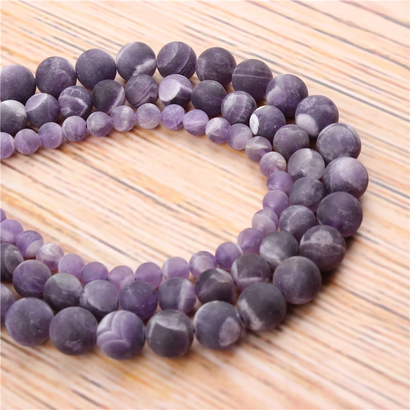 

Wholesale Natural Amethyst 4/6/8/10 / 12mm Natural Stone Loose Beads Jewelry Bracelet Necklace Make