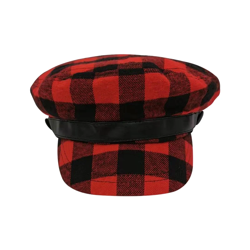 

Hot Autumn Fashion Women Hat British Style Warm Red and Black Square Retro Newsboy Caps Military Octagonal Cap Female Visor Caps