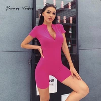 zipper overalls shorts rompers playsuits turn down collar breasted wrapped bodysuit one piece for women elegant woman jumpsuits