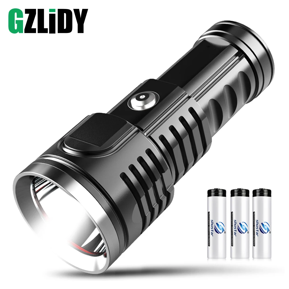Online Alto Potere HA CONDOTTO LA Torcia Elettrica Luminosa Eccellente XHP70.2 Tattica Della Torcia USB Ricaricabile Impermeabile Di Grado Militare Lavorazione Lanterna