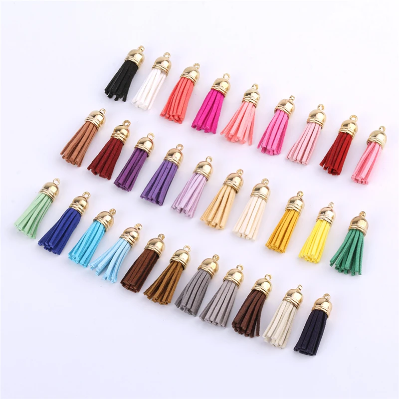 50 шт 40 мм винтажная кожаная кисточка для брелока мобильного телефона на ремешке