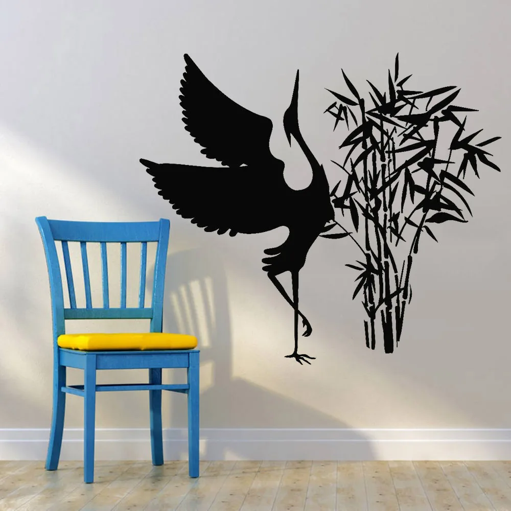 

Beautiful Stork Wall Stickers Living Room Art Decor Oriental Japanese Bird Vinyl Wall Decal Nursery Kids Room Decorative Z246