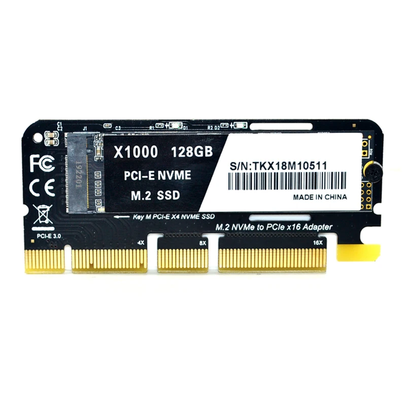 Адаптер PCIE M2 переходник M.2 NVME адаптер SSD PCIE3.0 X16 переходная карта M Key для PCI Express 3 0 X4