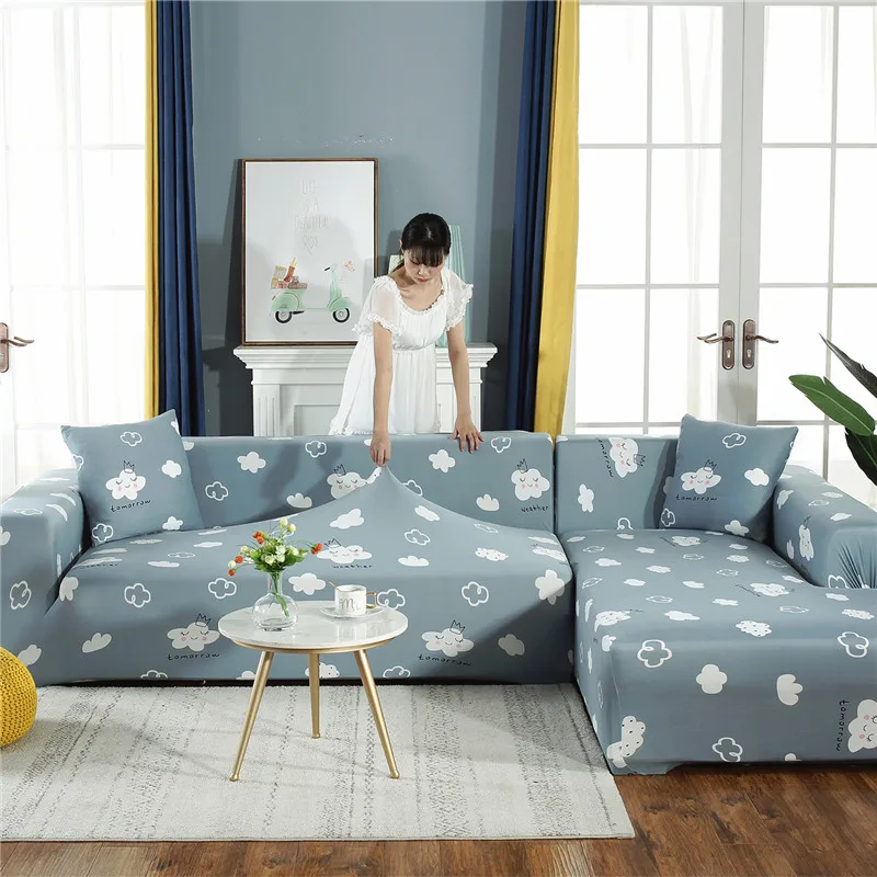 geometric sofa cover elastic for pets living room armchair slipcovers stretch Corner couch single loveseat | Дом и сад