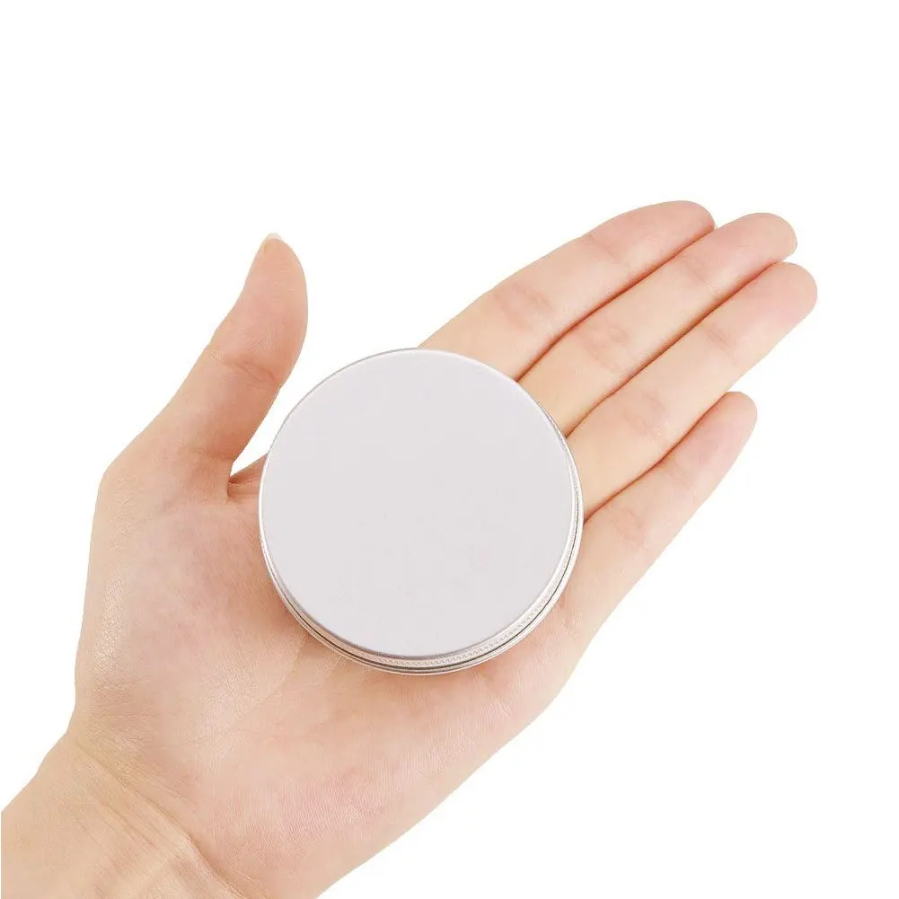 

Aluminum Tin Jars Metal 50ml Empty Cosmetic Face Care Eye Cream With Screw Lid for DIY Crafts Candle Cream Lip Balm Gloss Packa