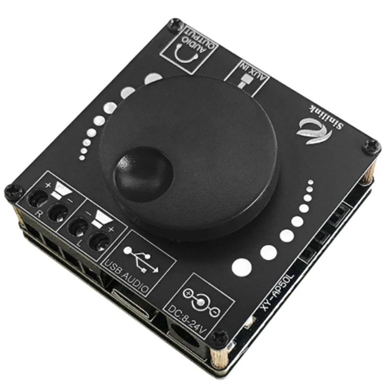 

XY-AP50L Mini Bluetooth 5.0 50W+50W Wireless Audio Power Digital Amplifier Board Stereo Amp 3.5MM AUX USB APP