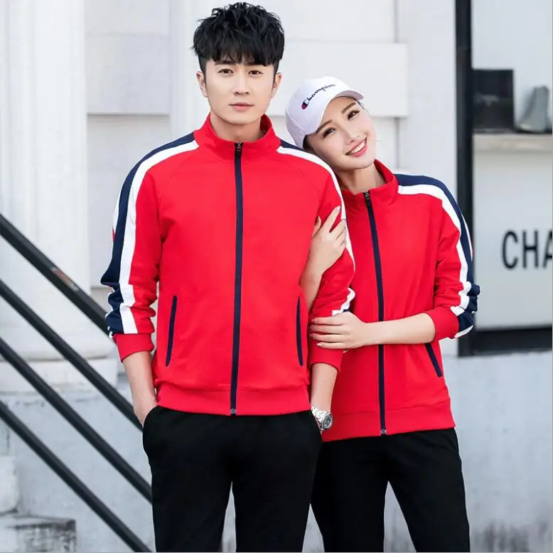 Unisex Autumn winter couple sports casual   standing collar sportswear  running group activity school uniform Receiving awards