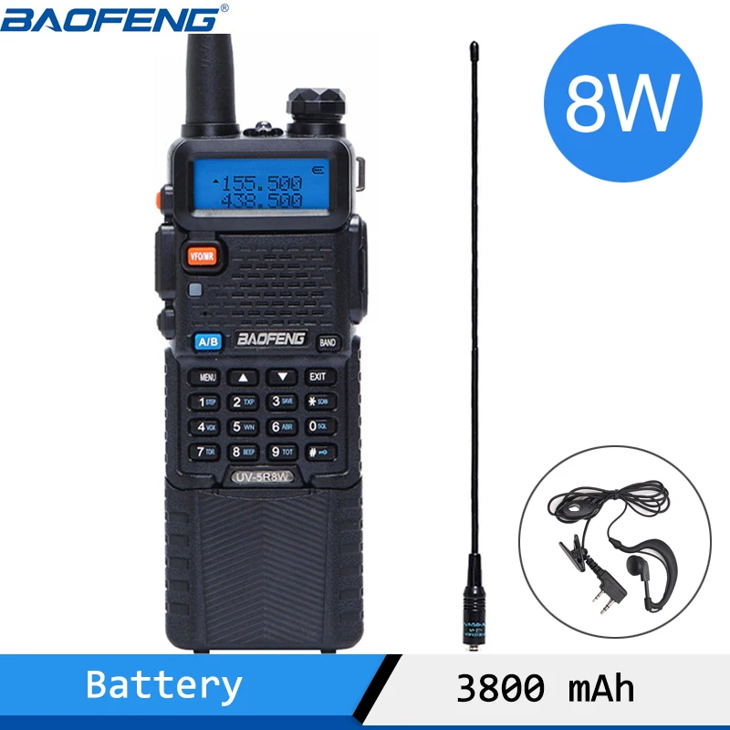 Портативная рация Baofeng 1800/3800 мАч 8 Вт VHF UHF UV5R портативная Любительская UV 5R CB