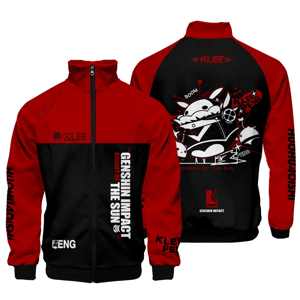 

2021 Genshin Impact 3D Printed stand-up Zipper Jacket Men/Women's Comics Windbreaker Casual Street Jacket Autumn Spring Clothing